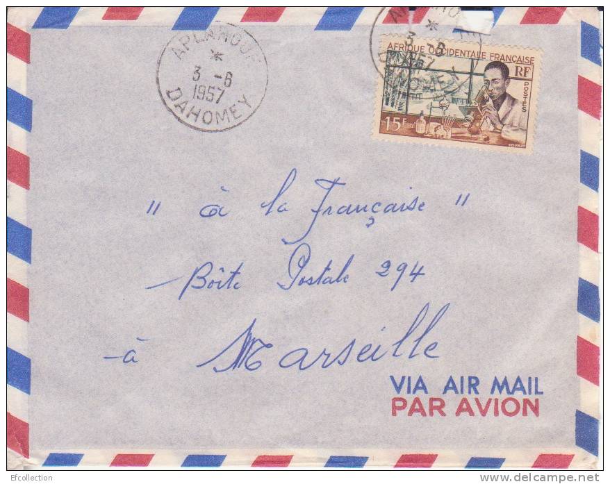 APLAHOUE - DAHOMEY - 1957 - COLONIES FRANCAISES - LETTRE - MARCOPHILIE - Covers & Documents