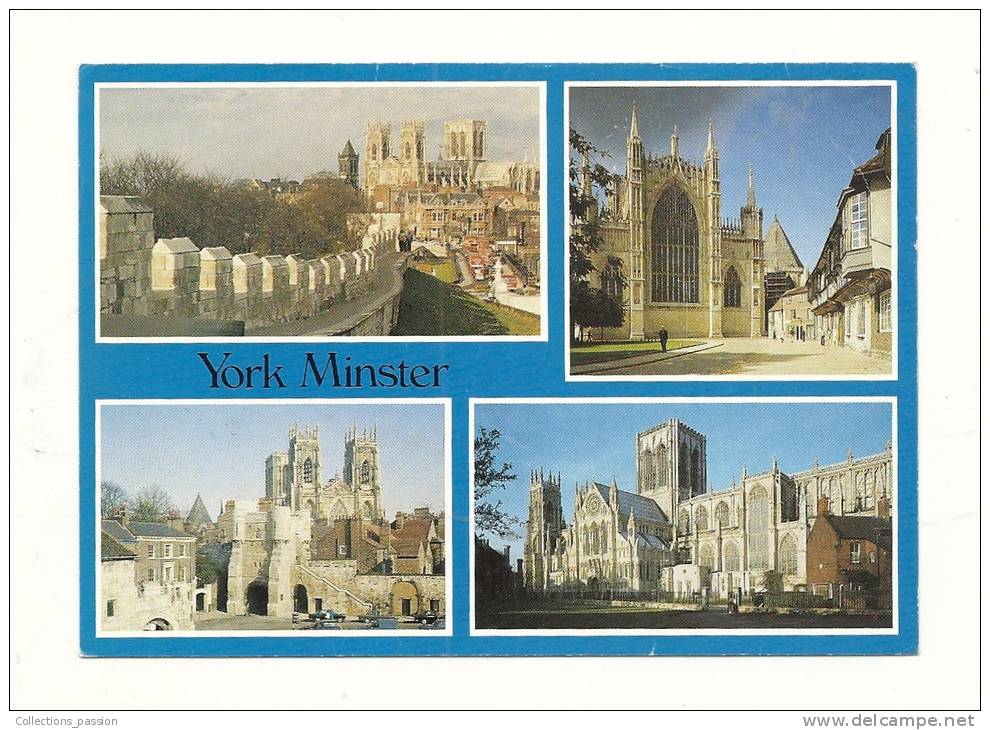Cp, Angleterre, York Minster, Multi-Vues, Voyagée 1991 - York
