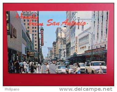 TX - Texas >  San Antonio   Howdy From San Antonio Old Autos & Store Early Chrome -- -------      -------- Ref 348 - San Antonio