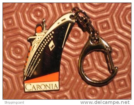 CUNARD CARONIA PORTRAIT ENAMEL KEY RING AS SOLD ON BOARD - Boats