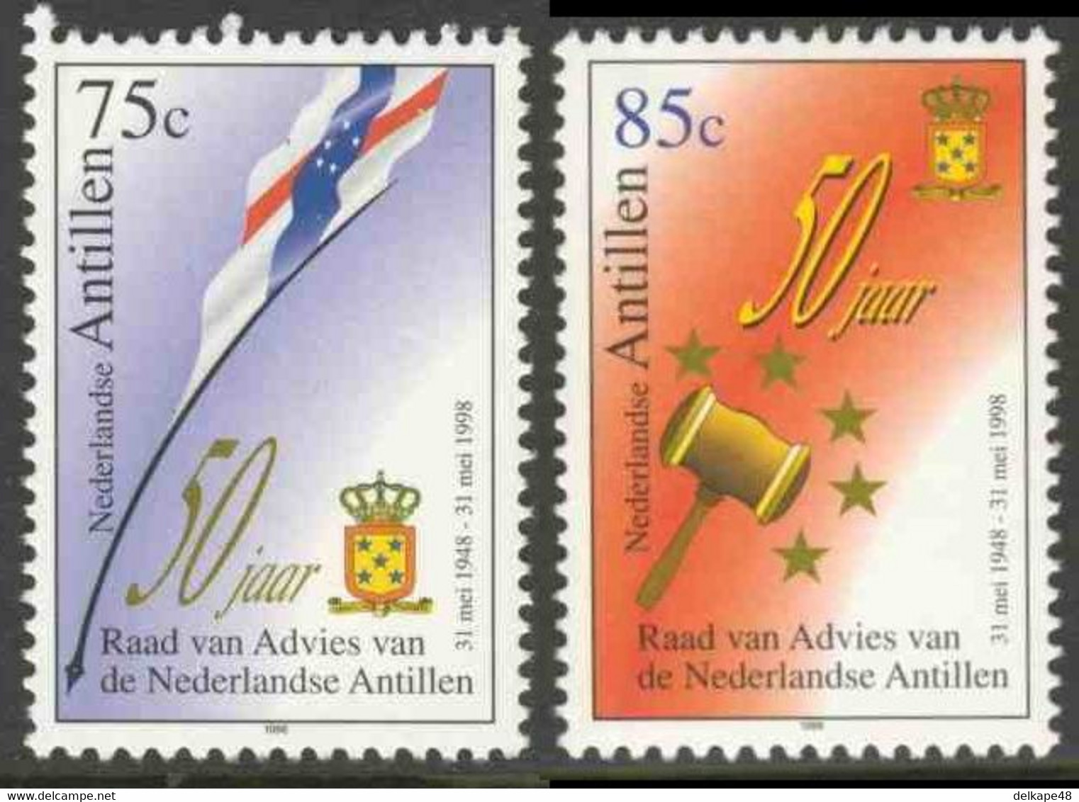 Nederlandse Antillen 1998 Mi 961 /2 YT 1132 /3 SG 1285 /6 ** 50th Ann. Netherlands Antilles Advisory Council - Curaçao, Nederlandse Antillen, Aruba