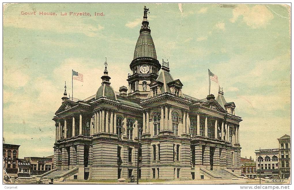 LA FAYETTE, COURT HOUSE  Unused PPC C/1910´s - Small Cut Repaired Upper Side - Lafayette