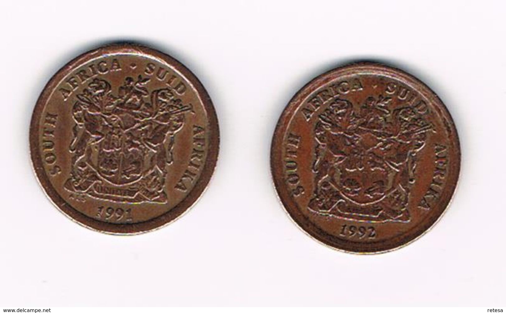 ZUID AFRIKA  2 X 5 CENTS  1991/92 - South Africa