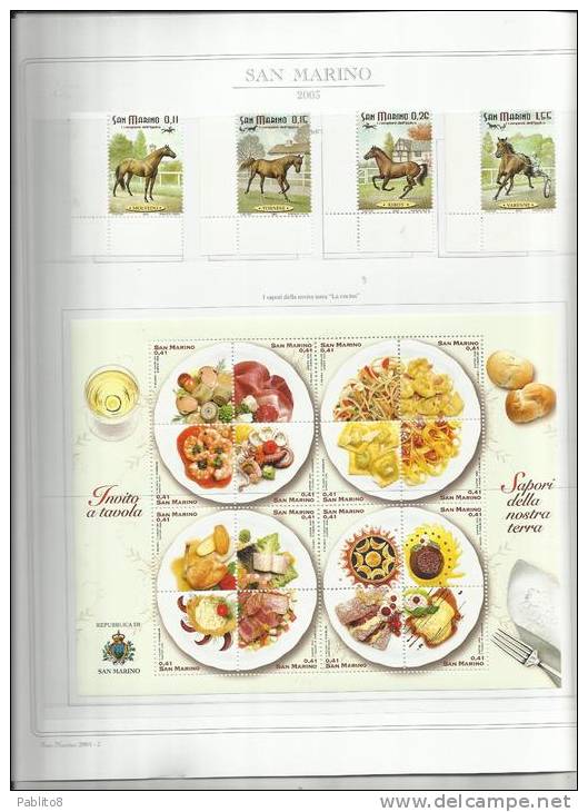 SAN MARINO 2003 ANNATA MNH MONTATA SU FOGLI MARINI - Annate Complete