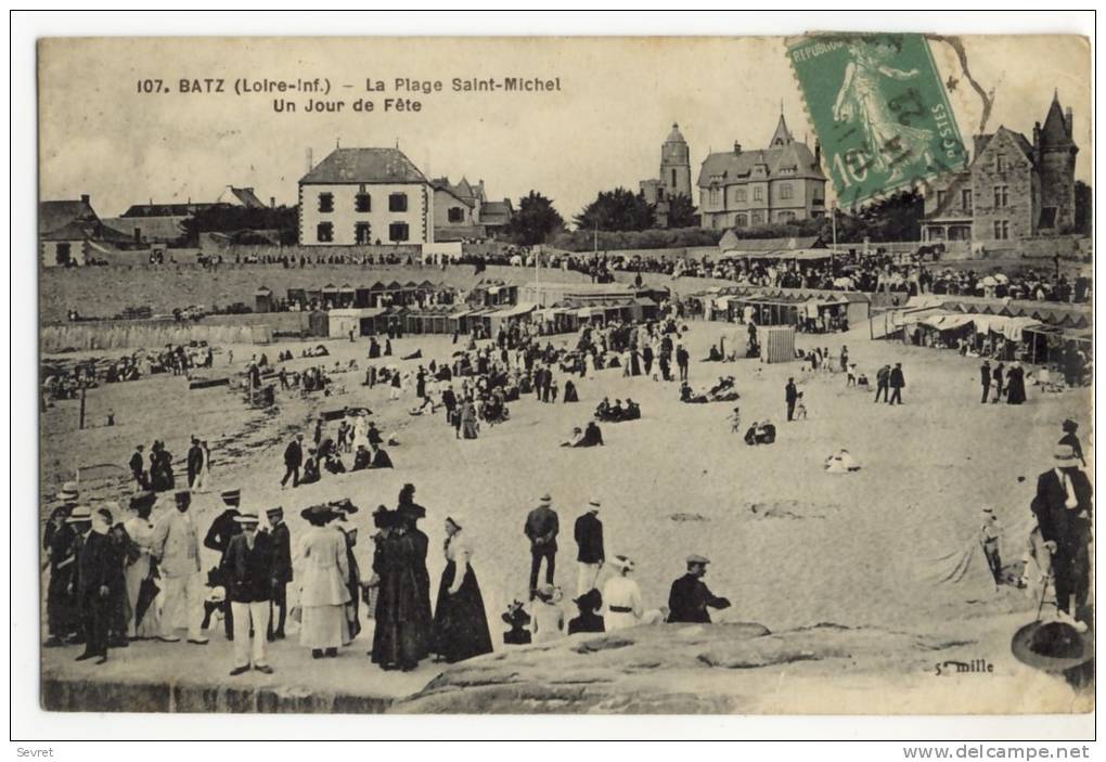 BATZ - La Plage ST MICHEL. Un Jour De Fête.. Très Belle Animation. - Batz-sur-Mer (Bourg De B.)