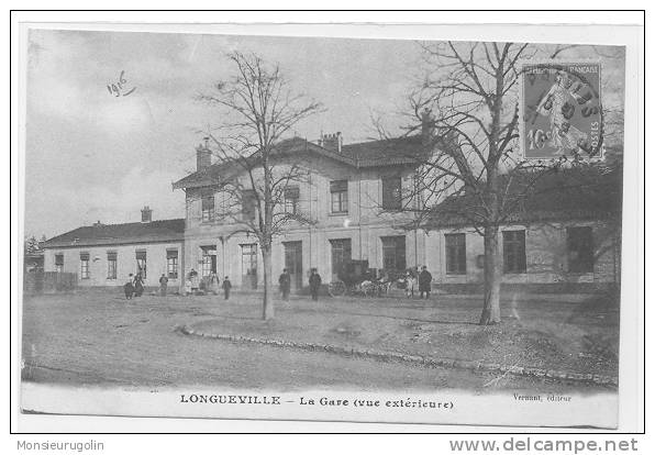 77 )) LONGUEVILLE   La Gare, Vue Extérieure   Vernant édit - Sonstige & Ohne Zuordnung