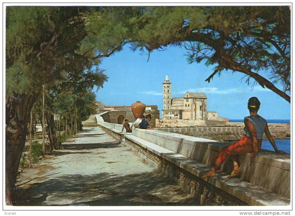 TRANI - Il Duomo Visto Dalla Villa Comunale. Viaggiata 1961 - Trani