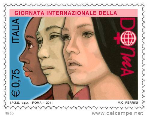 REPUBBLICA ITALIANA  ITALY   ANNO 2011  GIORNATA INTERNAZIONALE DELLA DONNA NUOVI MNH ** - 2011-20: Mint/hinged