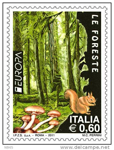 REPUBBLICA ITALIANA  ITALY   ANNO 2011  EUROPA LE FORESTE NUOVI MNH ** - 2011-20: Mint/hinged
