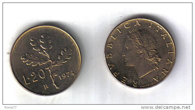 RedO - REPUBBLICA , Lotto Di Dieci Esemplari Del 20 Lire Del 1974 - 20 Lire