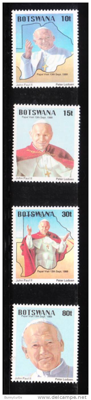 Botswana 1988 Pope John Paul II Map MNH - Botswana (1966-...)