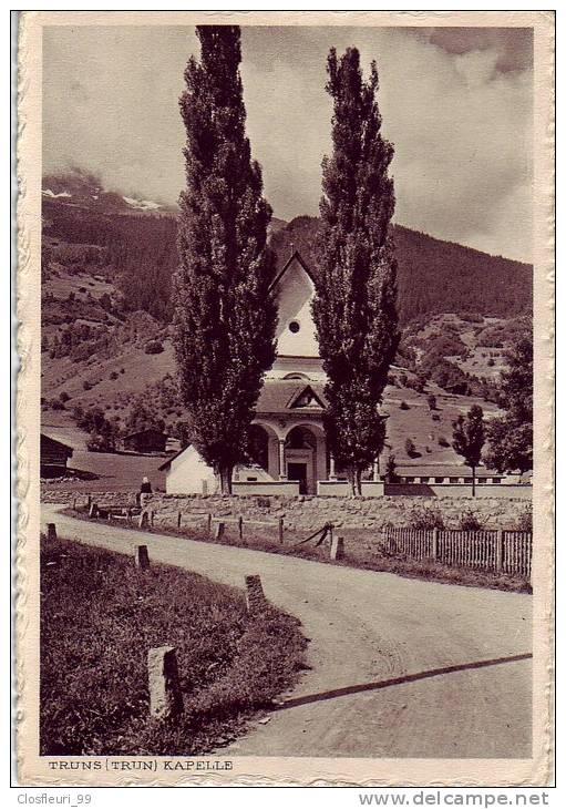 Truns /Trun) Kapelle "Heimat", Kupferdruck Incavo Von Brunner & Co Zch/ D. Mischol Schiers - Schiers