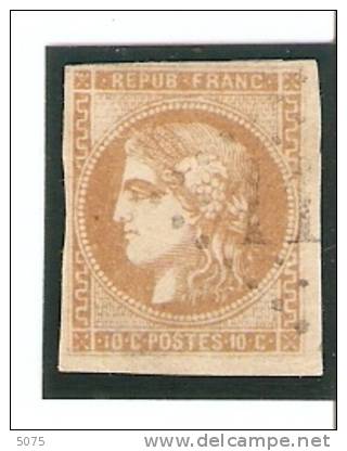 Ceres 10cs 43A Obl LUXE Signé Van Der Weid - 1870 Bordeaux Printing