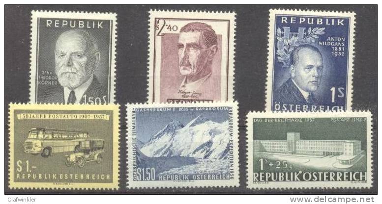 1957 Jahrgang Komplett ANK 1040-7 / Mi 1031-9 / Sc 614-9+B299 / Y&T 864-7+869+875 Postfrisch/neuf/MNH [kms] - Années Complètes