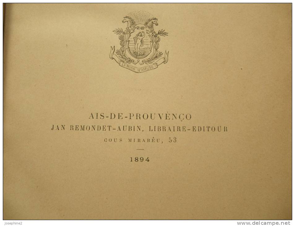 CIGAU E CIGALO  Par Marius Bourrelly 1894 - Edition Originale - - Livres Anciens