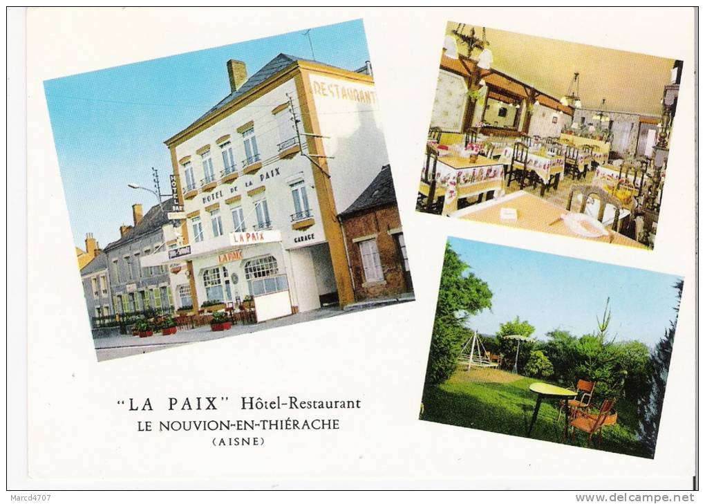 Le NOUVION EN THIERACHE 02 Hotel De La Paix Carte Dentelée Véritable Photo - Autres & Non Classés