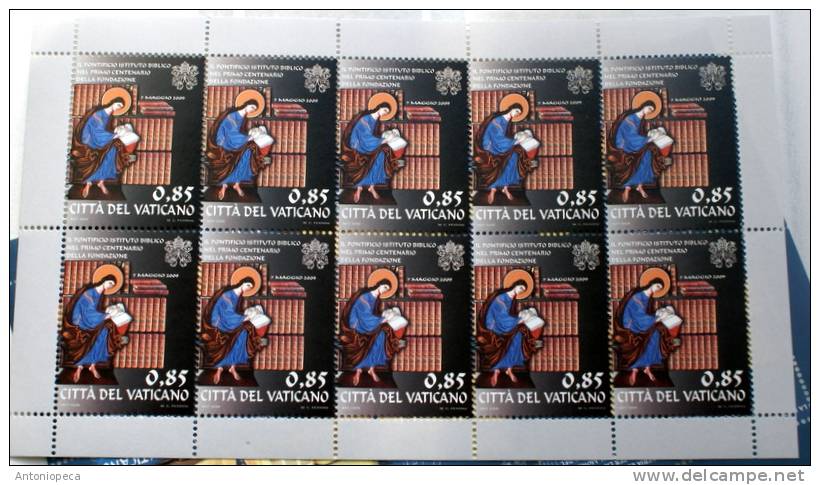 VATICAN 2009 - AVVENIMENTI E ANNIVERSARI - 3 SPLENDID SHEETS OF 10 MNH** - Blocks & Kleinbögen