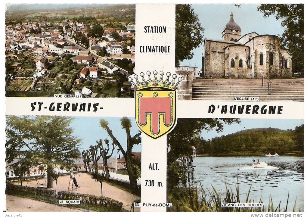 63 SAINT GERVAIS D'AUVERGNE MULTIVUES 1969 BON ETAT VOIR SCAN - Saint Gervais D'Auvergne