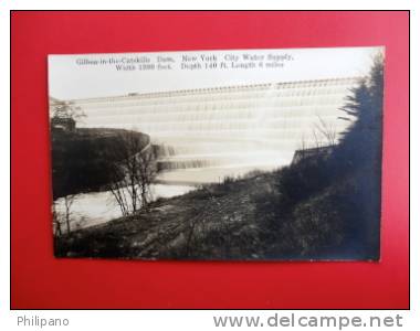 Rppc  Gilboa In The Catskills Dam  -- NY City Water Supply   Azo Stamp Box  ---- ------- -------   Ref  349 - Catskills