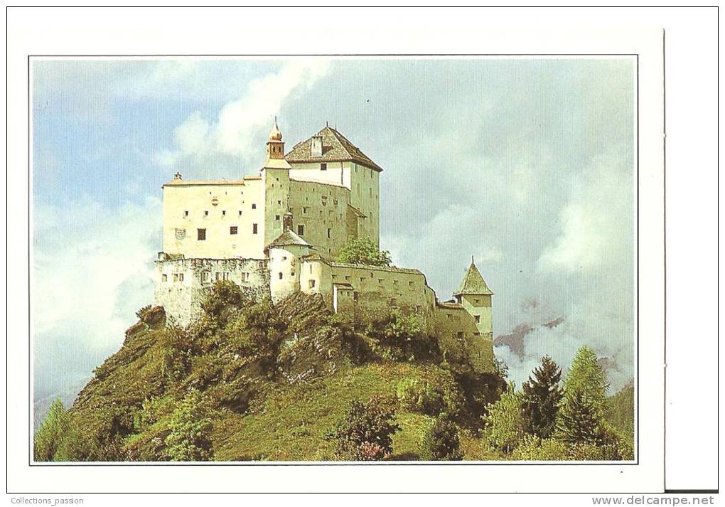 CP, Suisse, Tarasp, Chateau Du IXe Siècle, Explications Au Verso, écrite - Tarasp