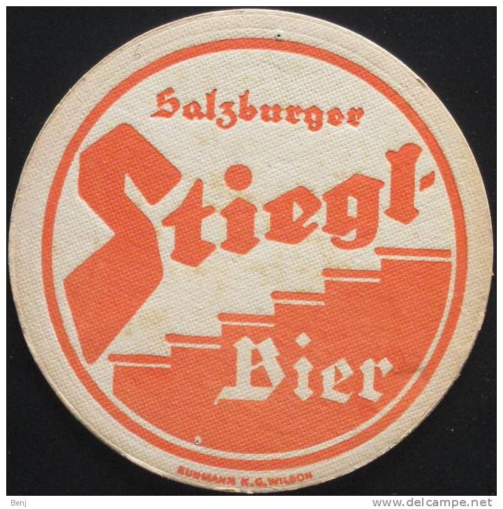 Sous-bock Ancien Bierdeckel Bierviltje Old Coaster SALZBURGER STIEGL BIER Chasseur Sanglier (D) - Bierviltjes