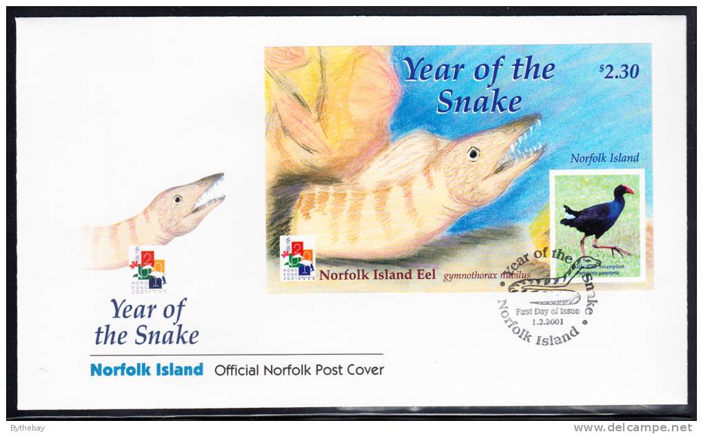 Norfolk Island Scott #721 FDC Souvenir Sheet $2.30 Tarler Bird - Year Of The Snake - Ile Norfolk