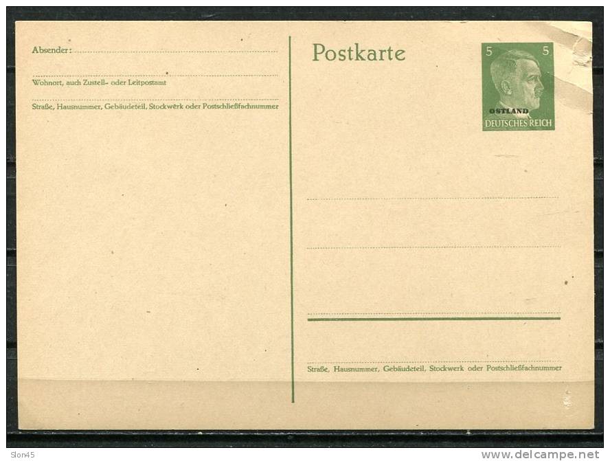 Germany/Estonia  1941-3   Postal Stationary Card With Overprint "OSTLAND" - Covers & Documents