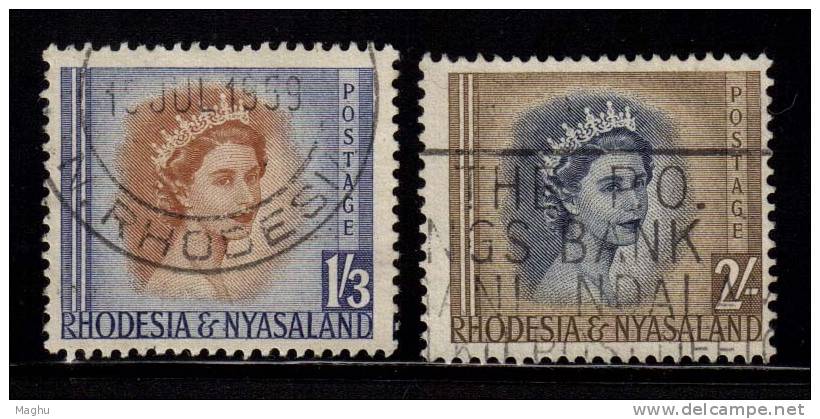 Rhodesia And Nyasaland Used 1954, 2v - Rhodesië & Nyasaland (1954-1963)