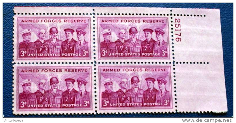 USA 1955 ARMED FORCES RESERVE BLOCK MNH** - Blocchi & Foglietti