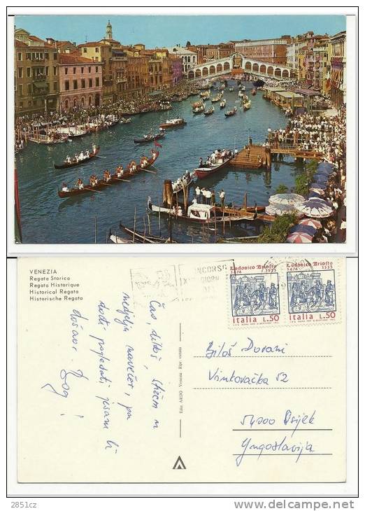 POSTCARD  -  VENEZIA, Regata Storica, Italy - Roeisport