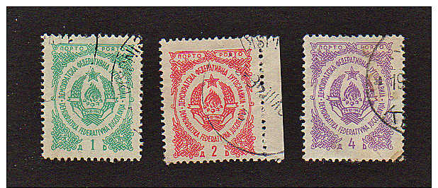 B1565 Jugoslavia Postage Due ( 3 Stamps ) ( Sc# J46,48,50 )  CH - Altri & Non Classificati