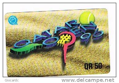 QATAR -  QTEL (AUTELCA) -  1996 TENNIS OPEN: LOGO IN SAND     - USED  -  RIF. 1773 - Deportes