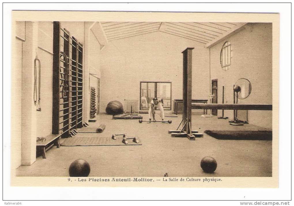 LES PISCINES AUTEUIL-MOLITOR  ( PARIS 16ème ) /  LA  SALLE  DE  CULTURE  PHYSIQUE  ( Gymnastique, Haltères ) - Pesistica