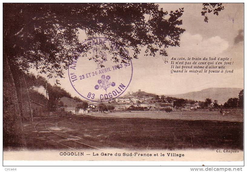 COGOLIN.LA GARE DU SUD DE LA FRANCE ET LE VILLAGE. - Cogolin