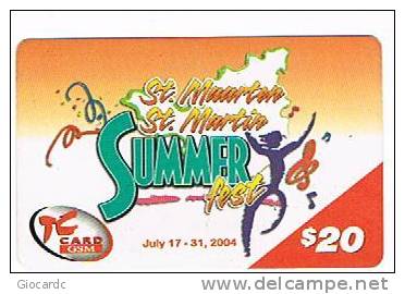 ST MAARTEN (ST. MARTIN) - TEL CELL  (GSM RECHARGE) - SUMMER FEST 2004    $ 20   - USED  -  RIF. 967 - Seizoenen