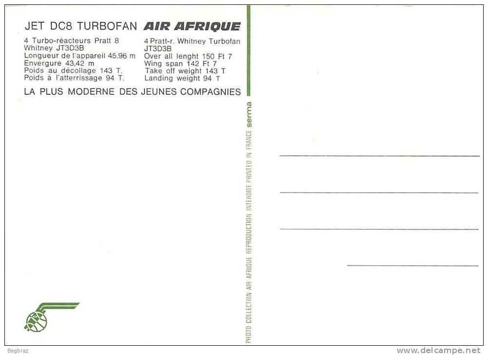 AVION CIVIL   JET DC 8   TURBOFAN    AIR AFRIQUE - 1946-....: Moderne