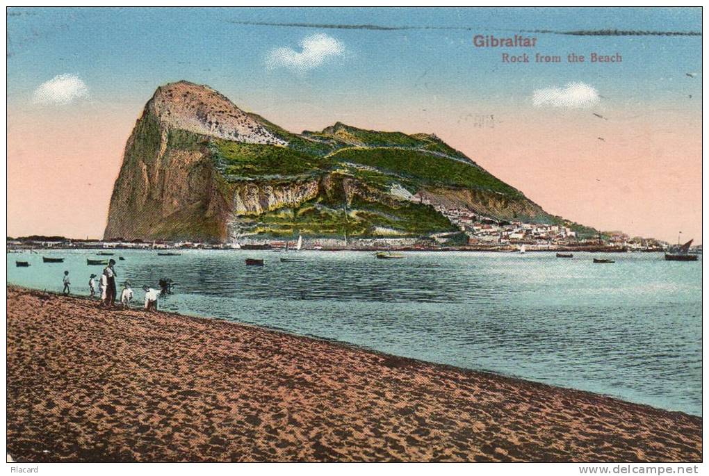 22340   Gibilterra,  Gibraltar,  Rock  From The  Beach,  VG  1954 - Gibraltar