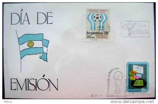 1977 ARGENTINA FDC FOR 1978 FIFA SOCCER WORLD CUP FOOTBALL FUSSBALL - 1978 – Argentina