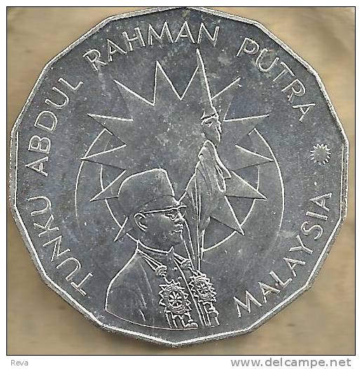 MALAYSIA  25 RINGGIT EMBLEM 25 YEARS OF INDEP. FRONT MAN BACK 1982 AG SILVER 35g UNC+ KM? READ DESCRIPTION CAREFULLY!! - Malesia