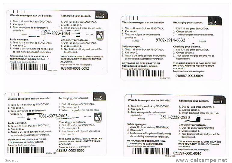 SURINAME (SURINAM) - TELE SUR  (GSM RECHARGE) - HALLO: LOT OF 4 DIFFERENT        - USED  -  RIF. 2052 - Surinam