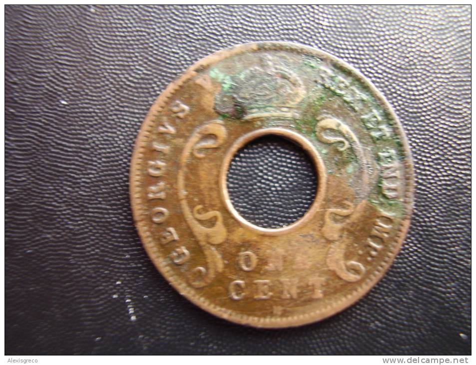 BRITISH EAST AFRICA USED ONE CENT COIN BRONZE Of 1924 H. - Oost-Afrika & Protectoraat Van Uganda