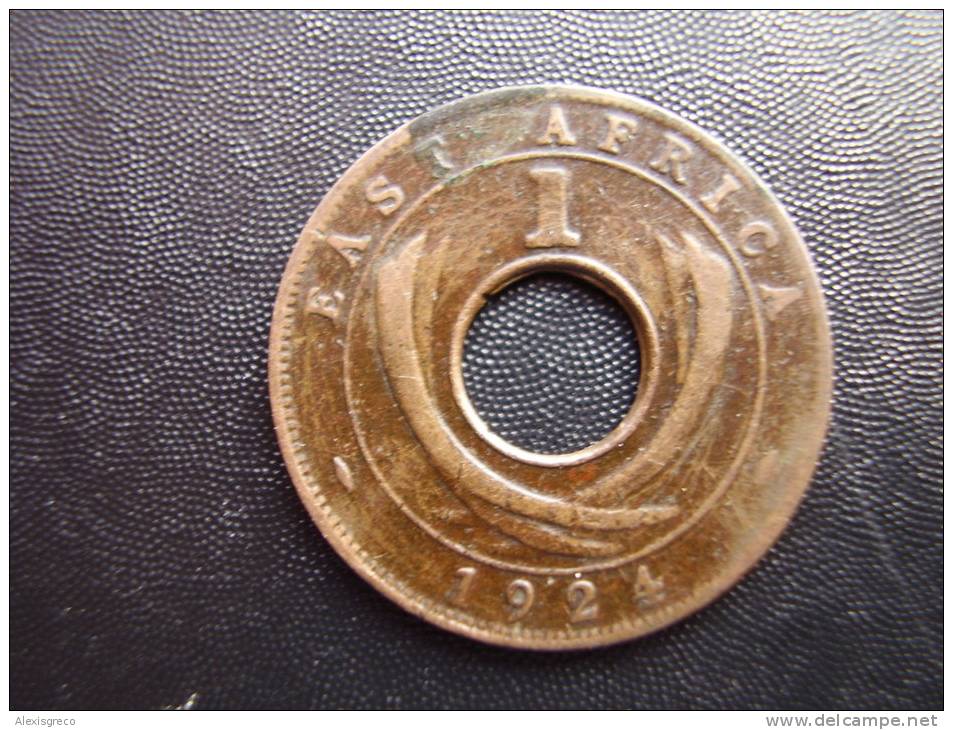 BRITISH EAST AFRICA USED ONE CENT COIN BRONZE Of 1924 H. - Ostafrika Und Herrschaft Von Uganda