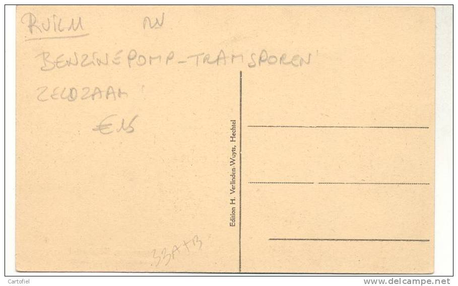 HECHTEL-STEENWEG OP WIJCHMAAL-BENZINEPOMP-TRAMSPOREN-ZELDZAAM!!-2 SCANS - Hechtel-Eksel