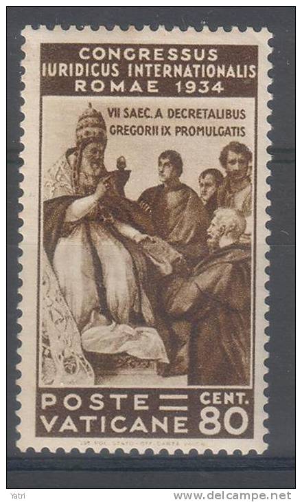 Vaticano - 1935 - Congresso Giuridico - 80 Cent.  * MH - Nuevos