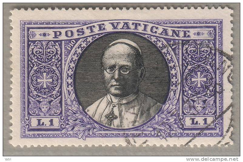 Vaticano - 1933 - Giardini E Medaglioni - 1 Lira  - Usato - Oblitérés