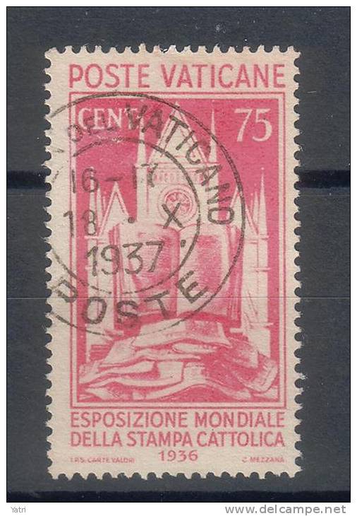 Vaticano - 1936 -  Esposizione Mondiale Stampa Cattolica - 75 Centesimi - Usato - Oblitérés