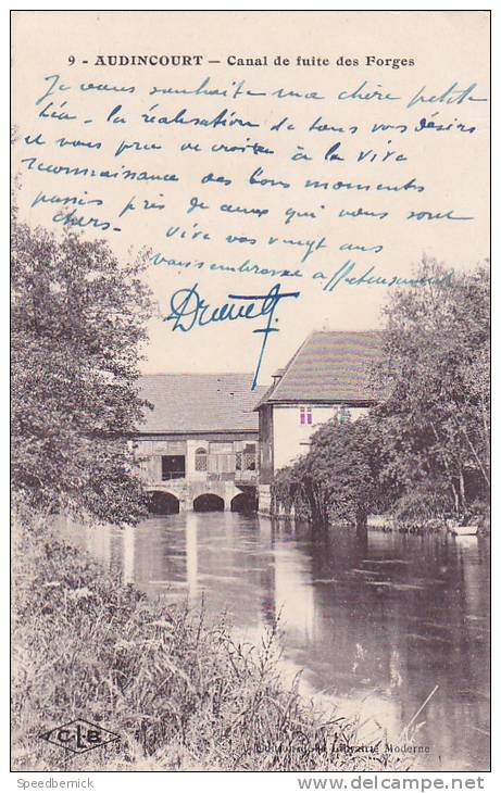 18971 AUDINCOURT Canal De Fuite Des Forges. 9 Librairie Moderne - Autres & Non Classés