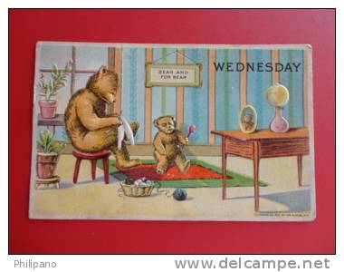 Bear  Embossed  Wednesday  1908 Cancel No Stamp = = =  = =   Ref 351 - Bears