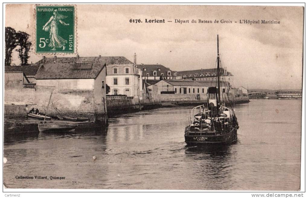 LORIENT DEPART DU BATEAU DE GROIX L'HOPITAL MARITIME 56 - Lorient