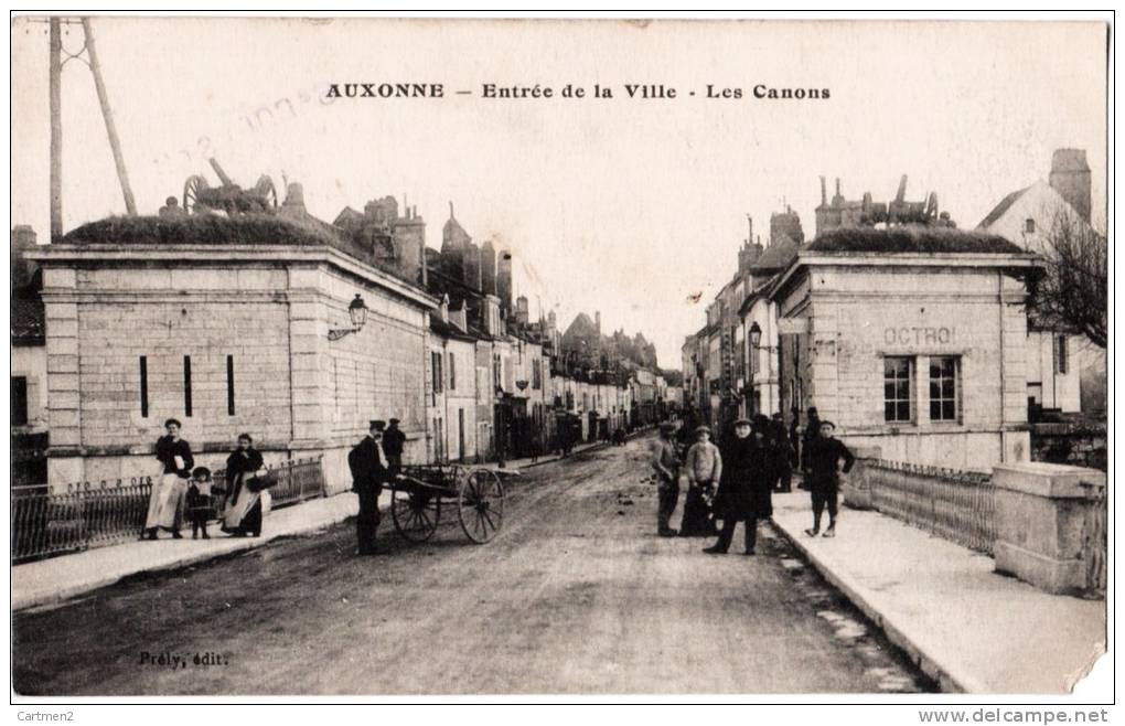 AUXONNE ENTREE DE LA VILLE LES CANONS OCTROI CACHET MILITAIRE 8eme CORPS D'ARMEE HOPTAL DEPOT CONVALESCENT GUERRE - Auxonne